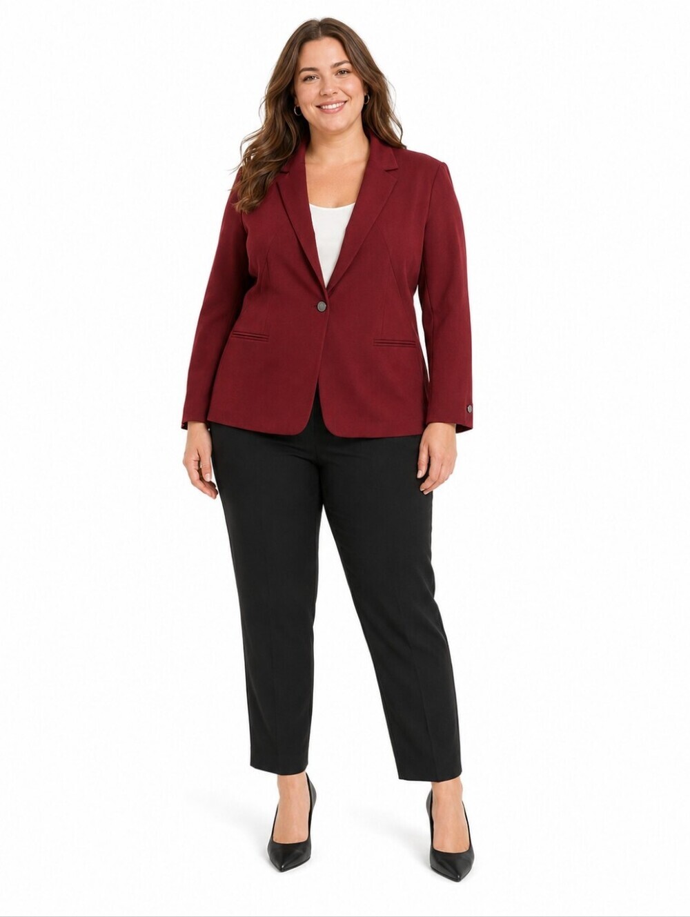 Reitmans Wine Red Tailored Blazer Jacket Women’s Plus Size 18 Office Career